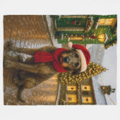 Irish Wolfhound Holiday Fleecedecke (Vorderseite (Horizontal))