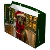 Irish Wolfhound Holiday  Große Geschenktüte (Rückseite Schrägansicht)