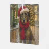 Irish Wolfhound Holiday  Ornament Aus Glas (Vorderseite links)