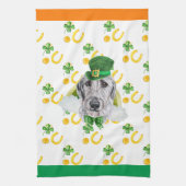 Irish Wolfhound Holiday Wohngestaltung St Patricks Geschirrtuch (Vertikal)