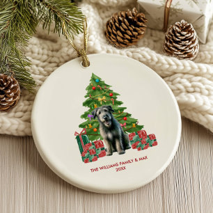 Irish Wolfhound Hund personalisiertes Weihnachten Keramik Ornament