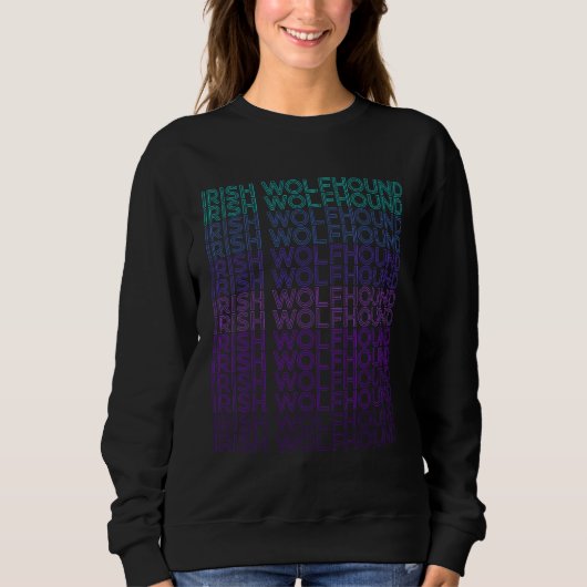 Irish Wolfhound Hund Retro Sweatshirt (Vorderseite)