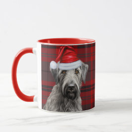 Irish Wolfhound Hund Rotkariert Weihnachten Tasse