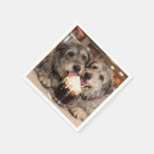 Irish Wolfhound Hunde genießen ein Root Beer Float Serviette (Ecke)