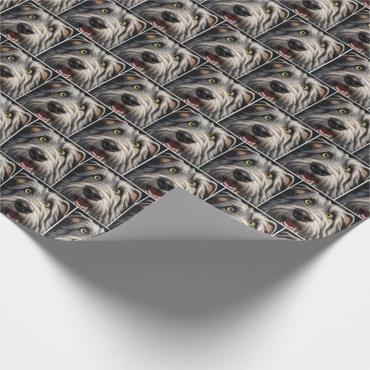 Irish Wolfhound Hunde Humor Geschenkpapier (Ecke)