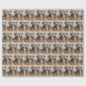 Irish Wolfhound Hunde mit einem Milchshake Geschenkpapier (Flach)