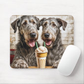 Irish Wolfhound Hunde mit Eiscreme Soda Mousepad (Mit Mouse)
