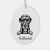 Irish Wolfhound Hundeschmuck Keramik Ornament (Rechts)