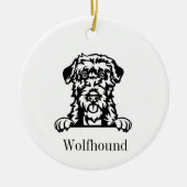Irish Wolfhound Hundeschmuck Keramik Ornament (Vorne)