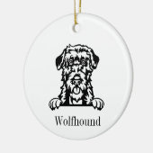 Irish Wolfhound Hundeschmuck Keramik Ornament (Links)