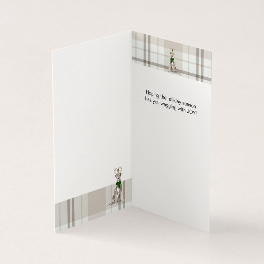 Irish Wolfhound in Antlers mit einem Karierten Erd (Innenseite)