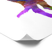 Irish Wolfhound in Aquarell Poster (Ecke)