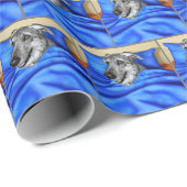 Irish Wolfhound in Bed Geschenkpapier (Rolleneckpunkt)