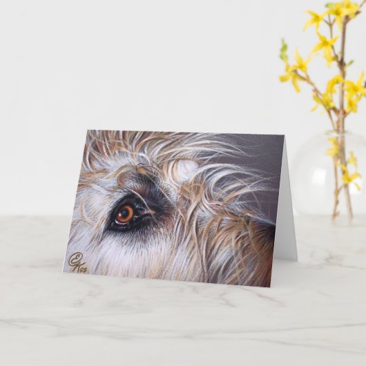 Irish Wolfhound Karte (Gelbe Blume)