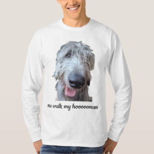 Irish Wolfhound Langarmshirt – Ich gehe spazieren T-Shirt