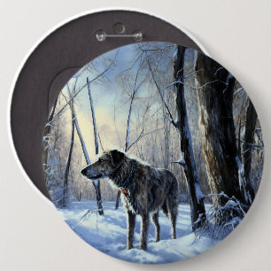 Irish Wolfhound Let It Snow Weihnachten Button