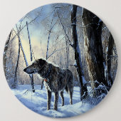 Irish Wolfhound Let It Snow Weihnachten Button (Vorderseite)