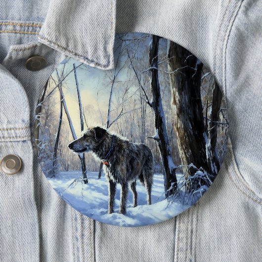 Irish Wolfhound Let It Snow Weihnachten Button (Beispiel)