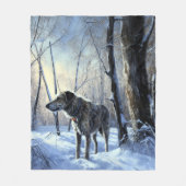 Irish Wolfhound Let It Snow Weihnachten Fleecedecke (Vorderseite)