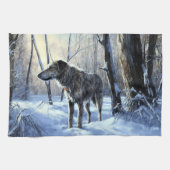 Irish Wolfhound Let It Snow Weihnachten Geschirrtuch (Horizontal)