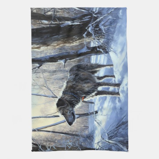 Irish Wolfhound Let It Snow Weihnachten Geschirrtuch (Vertikal)