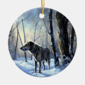 Irish Wolfhound Let It Snow Weihnachten Keramik Ornament (Vorne)