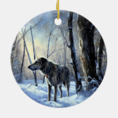 Irish Wolfhound Let It Snow Weihnachten Keramik Ornament (Hinten)