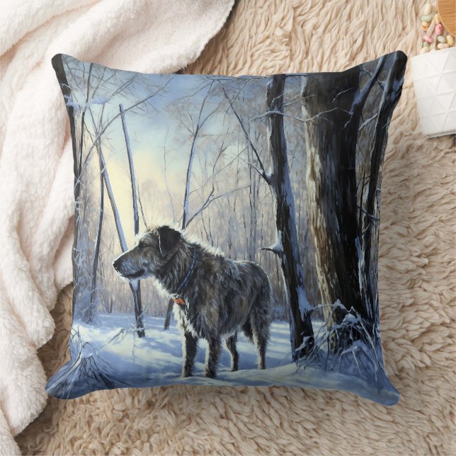 Irish Wolfhound Let It Snow Weihnachten Kissen (Decke)