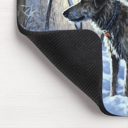 Irish Wolfhound Let It Snow Weihnachten Mousepad (Ecke)