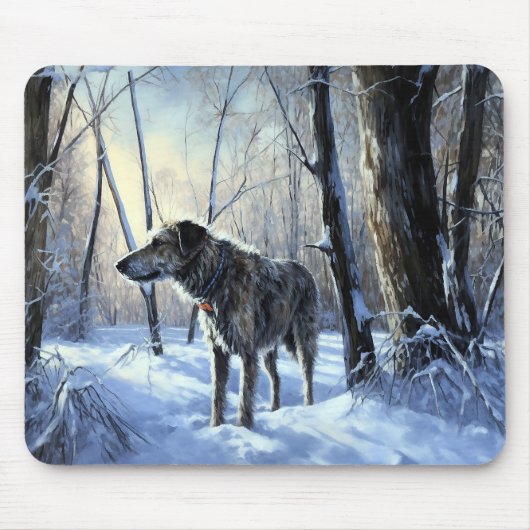 Irish Wolfhound Let It Snow Weihnachten Mousepad (Vorne)