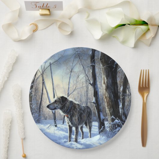 Irish Wolfhound Let It Snow Weihnachten Pappteller (Hochzeit)