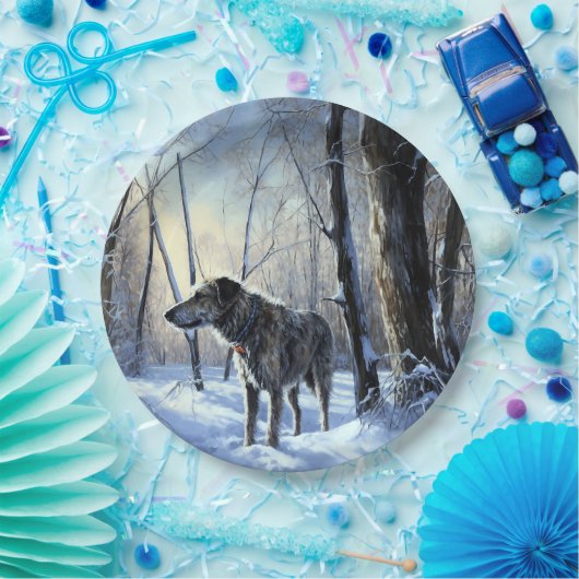 Irish Wolfhound Let It Snow Weihnachten Pappteller (Party)