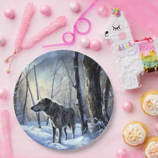 Irish Wolfhound Let It Snow Weihnachten Pappteller (Party)