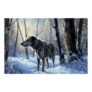 Irish Wolfhound Let It Snow Weihnachten Poster
