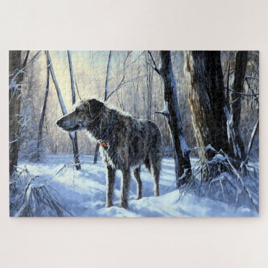 Irish Wolfhound Let It Snow Weihnachten Puzzle (Horizontal)