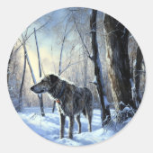 Irish Wolfhound Let It Snow Weihnachten Runder Aufkleber (Vorderseite)