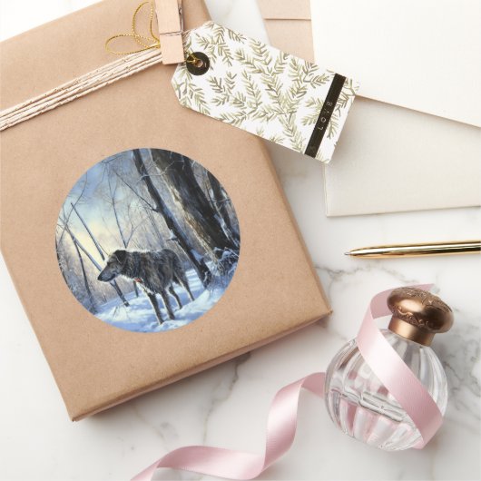 Irish Wolfhound Let It Snow Weihnachten Runder Aufkleber (Schenken)