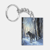 Irish Wolfhound Let It Snow Weihnachten Schlüsselanhänger (Vorderseite links)