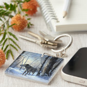 Irish Wolfhound Let It Snow Weihnachten Schlüsselanhänger (Vorderseite rechts)