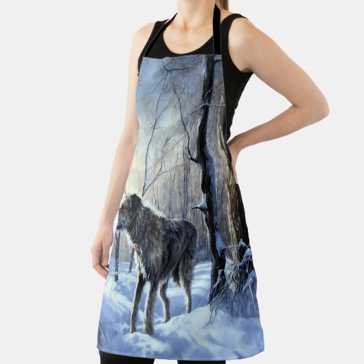 Irish Wolfhound Let It Snow Weihnachten Schürze (InSitu)