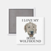 Irish Wolfhound Liebe! Magnet (Vorderseite/Rückseite)