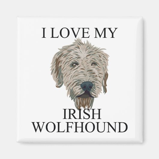 Irish Wolfhound Liebe! Magnet (Vorne)