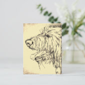 Irish Wolfhound Looking Pleascarte Postkarte (Stehend Vorderseite)