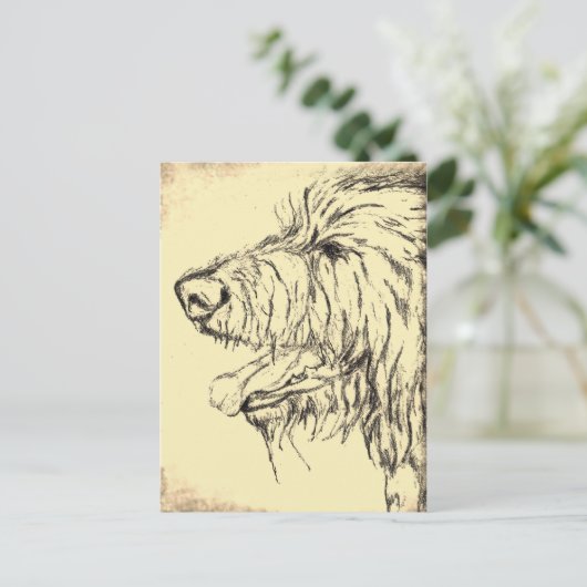Irish Wolfhound Looking Pleascarte Postkarte (Stehend Vorderseite)