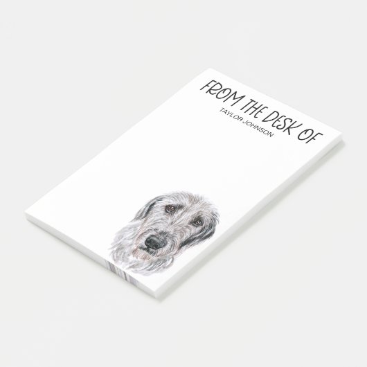 Irish Wolfhound Lover Post-it Klebezettel (angewinkelt)