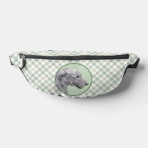 Irish Wolfhound Malerei Grau Original Hunde Kunst Bauchtasche