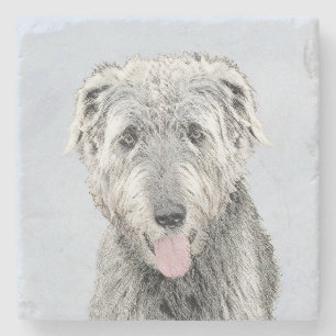 Irish Wolfhound-Malerei - Süße originelle Hundekun Steinuntersetzer