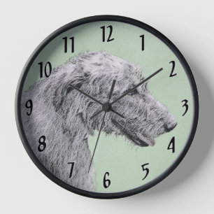Irish Wolfhound-Malerei - Süße originelle Hundekun Uhr