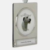 Irish Wolfhound Mama 2 Banner-Ornament Silber (Rechts)