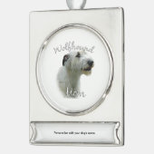 Irish Wolfhound Mama 2 Banner-Ornament Silber (Links)
